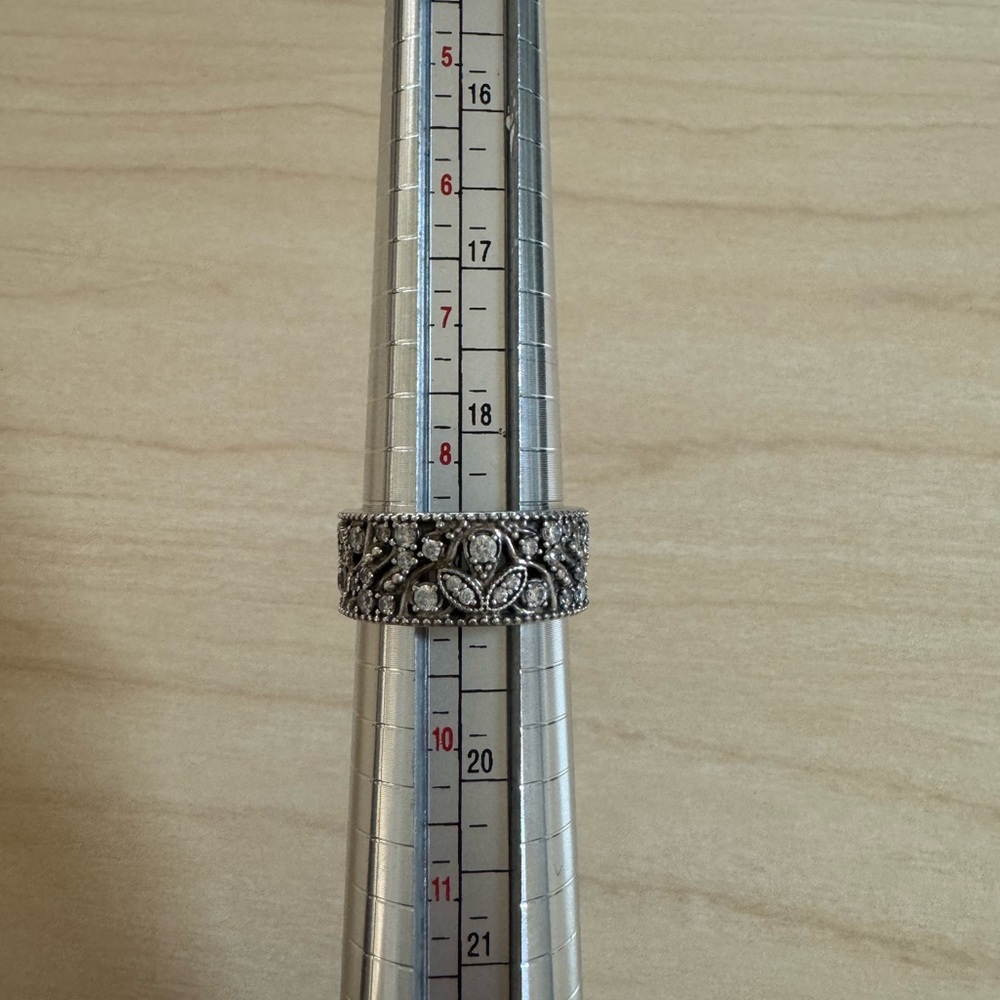 Silver Floral Pandora Ring
